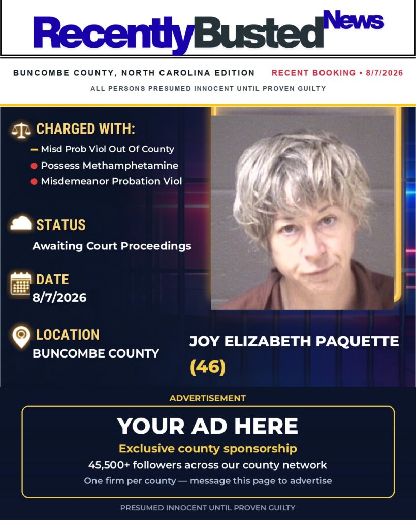 Arrest report — JOY ELIZABETH PAQUETTE