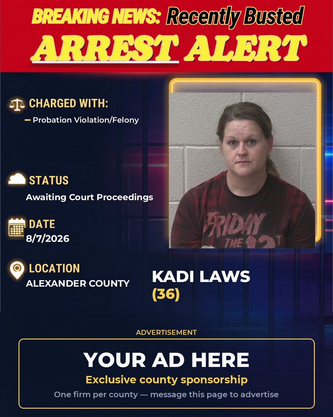 Arrest report - KADI LAWS