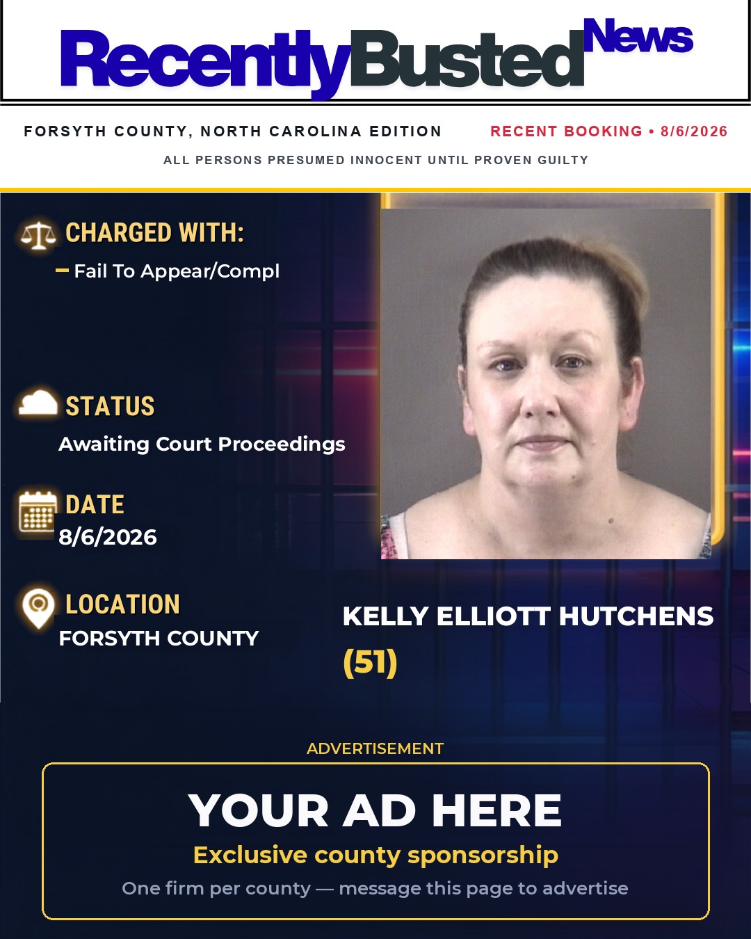 Arrest report - KELLY ELLIOTT HUTCHENS