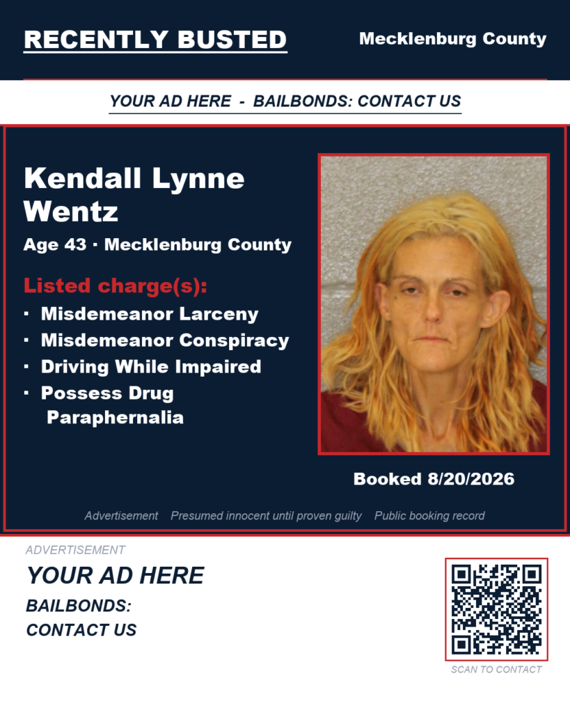 Arrest report - KENDALL LYNNE WENTZ