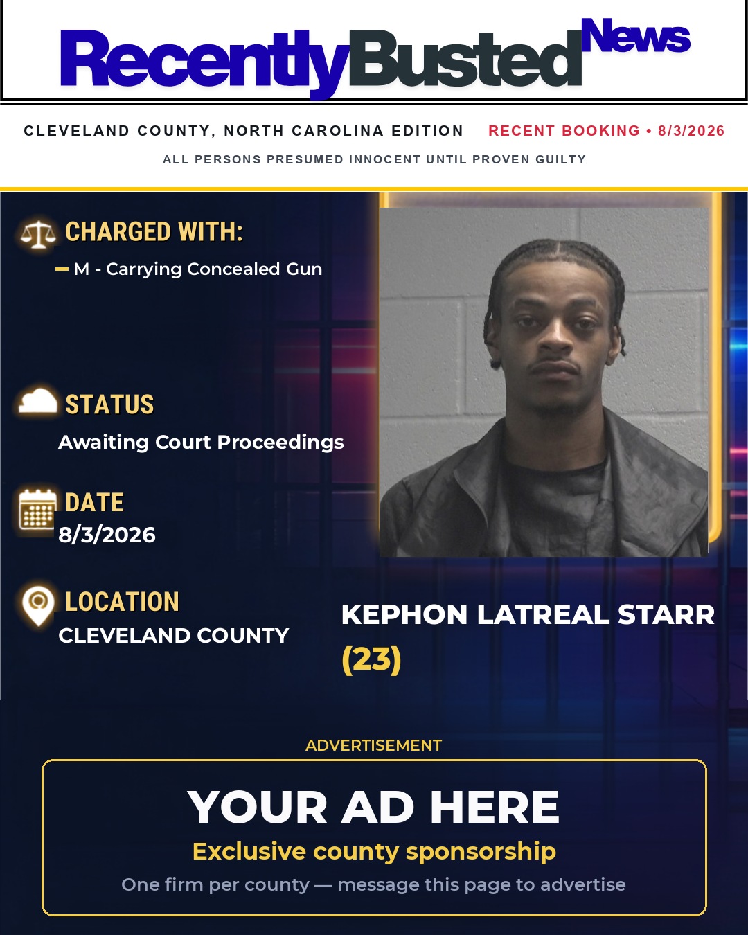 Arrest report - KEPHON LATREAL STARR