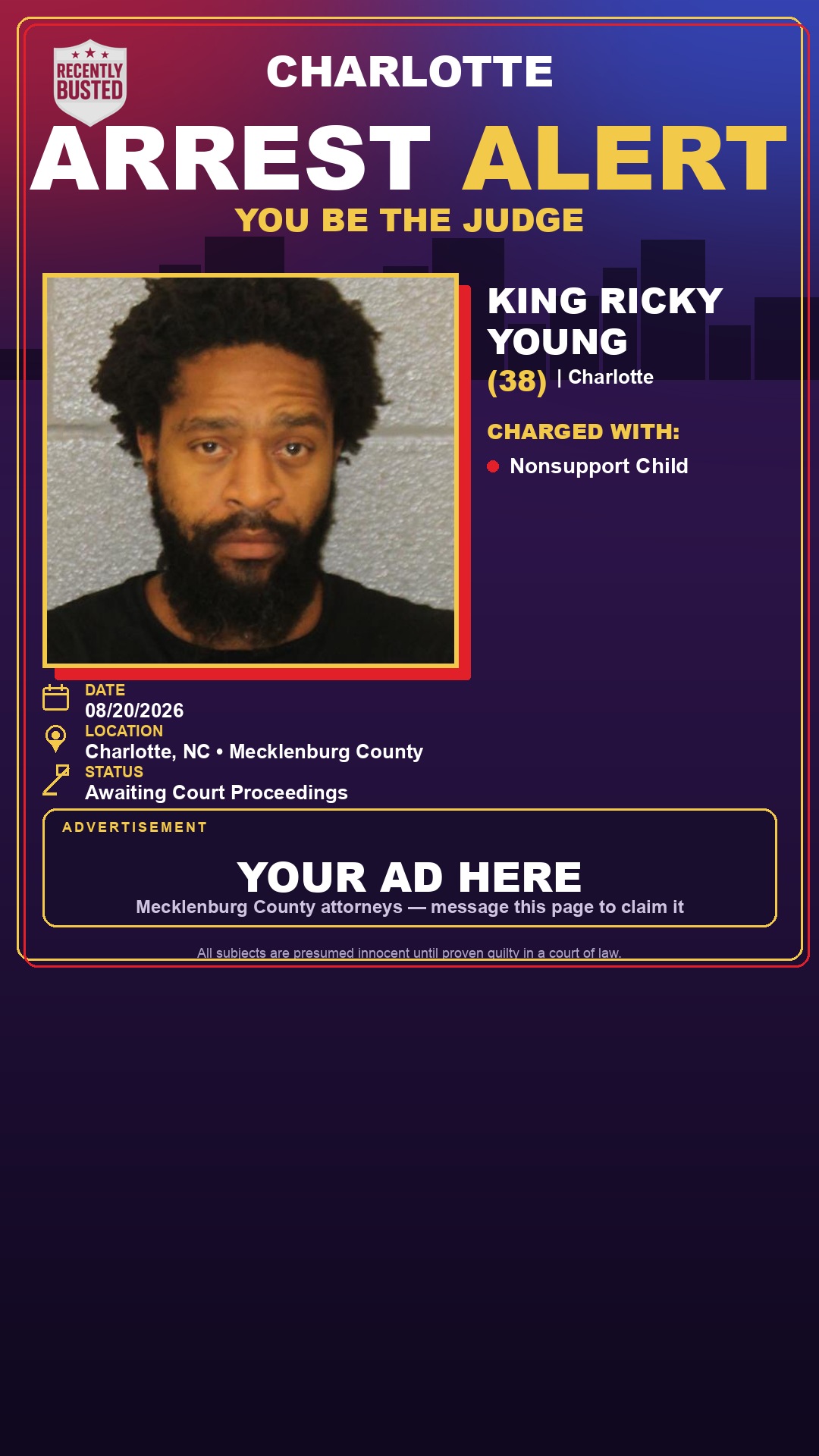Arrest report - KING RICKY YOUNG