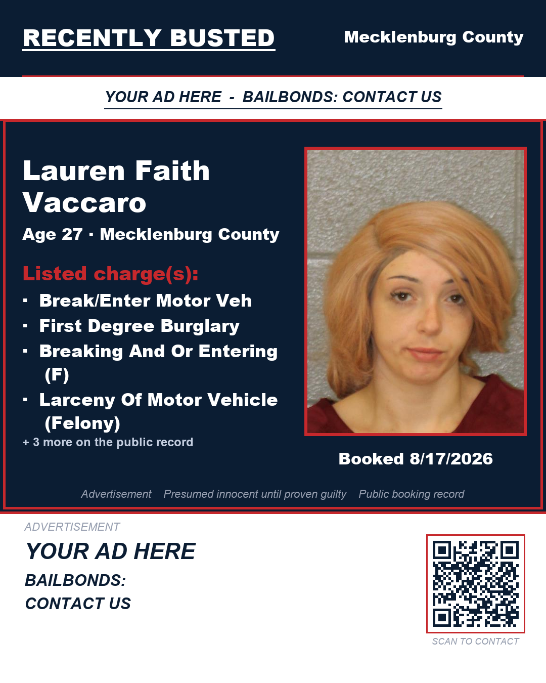 Arrest report - LAUREN FAITH VACCARO