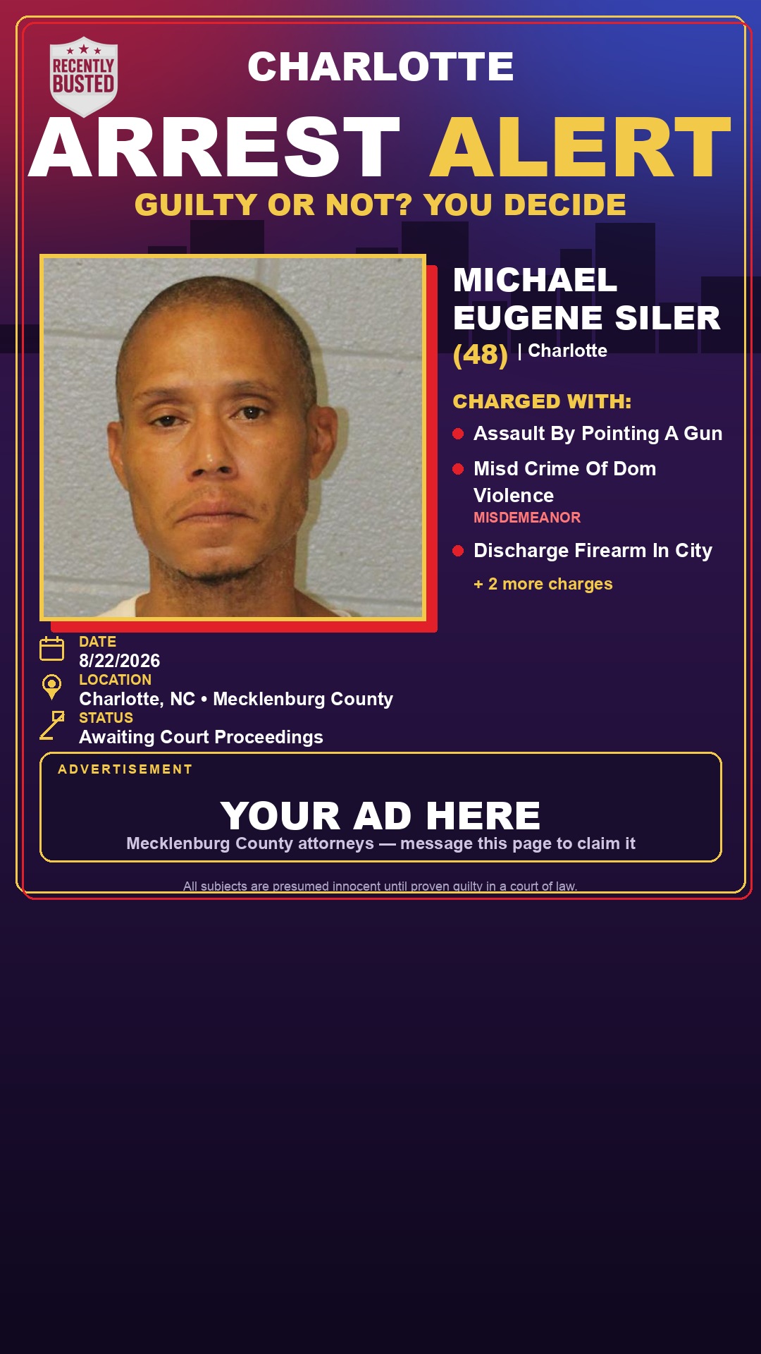 Arrest report - MICHAEL EUGENE SILER