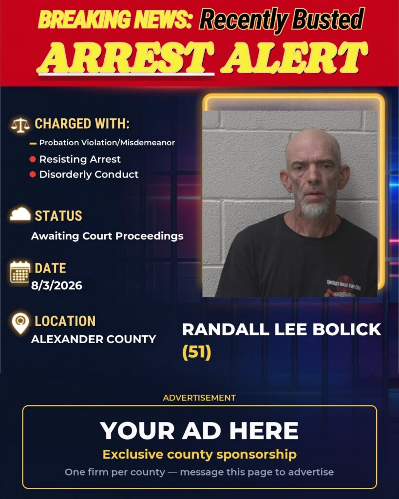 Arrest report — RANDALL LEE BOLICK