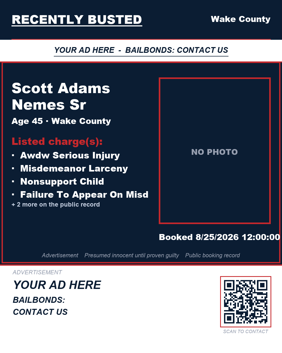 Arrest report - SCOTT ADAMS NEMES SR