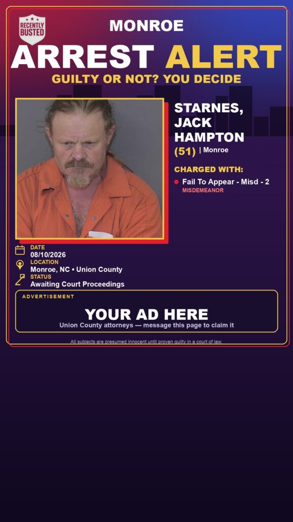 Arrest report — STARNES, JACK HAMPTON