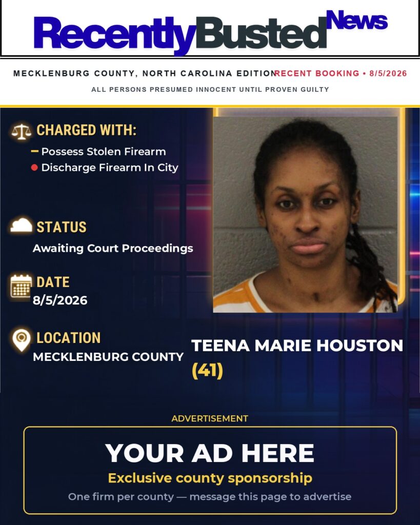 Arrest report — TEENA MARIE HOUSTON