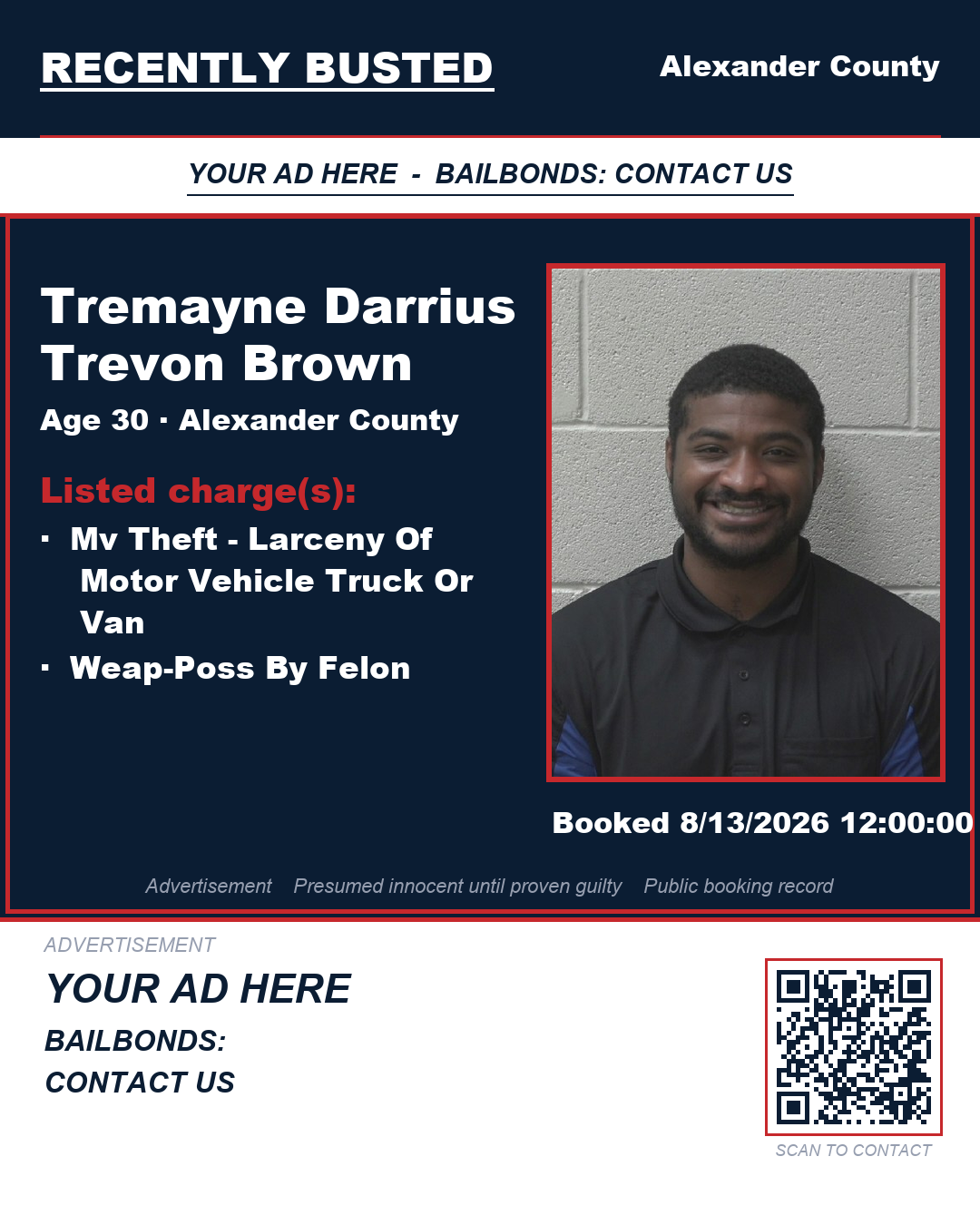 Arrest report - TREMAYNE DARRIUS TREVON BROWN