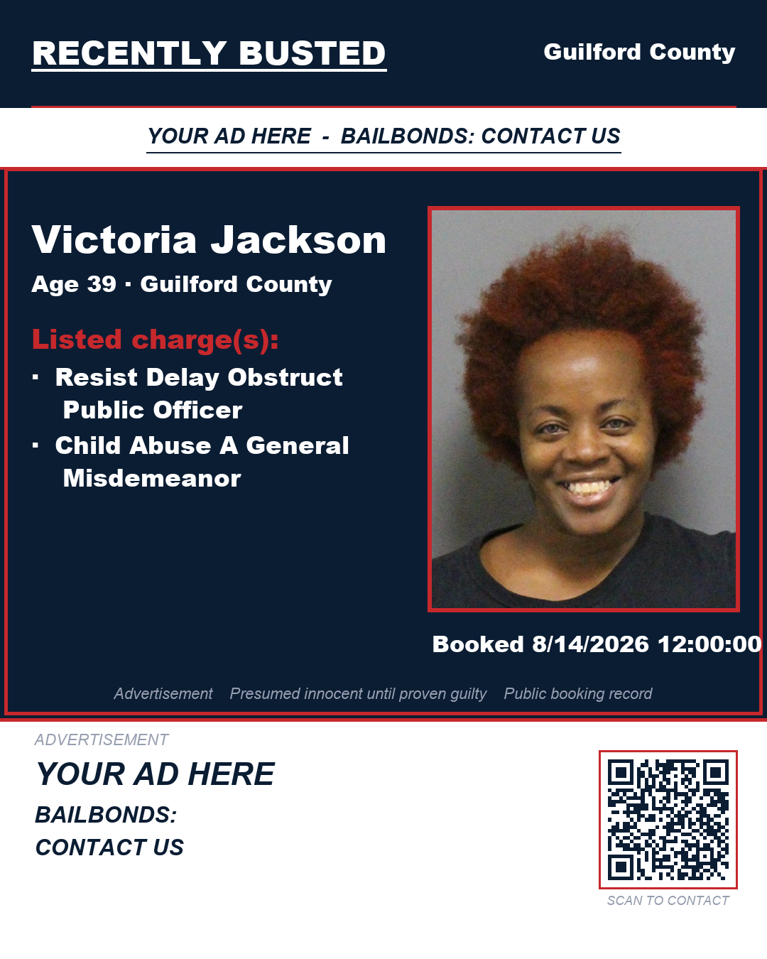 Arrest report - VICTORIA JACKSON