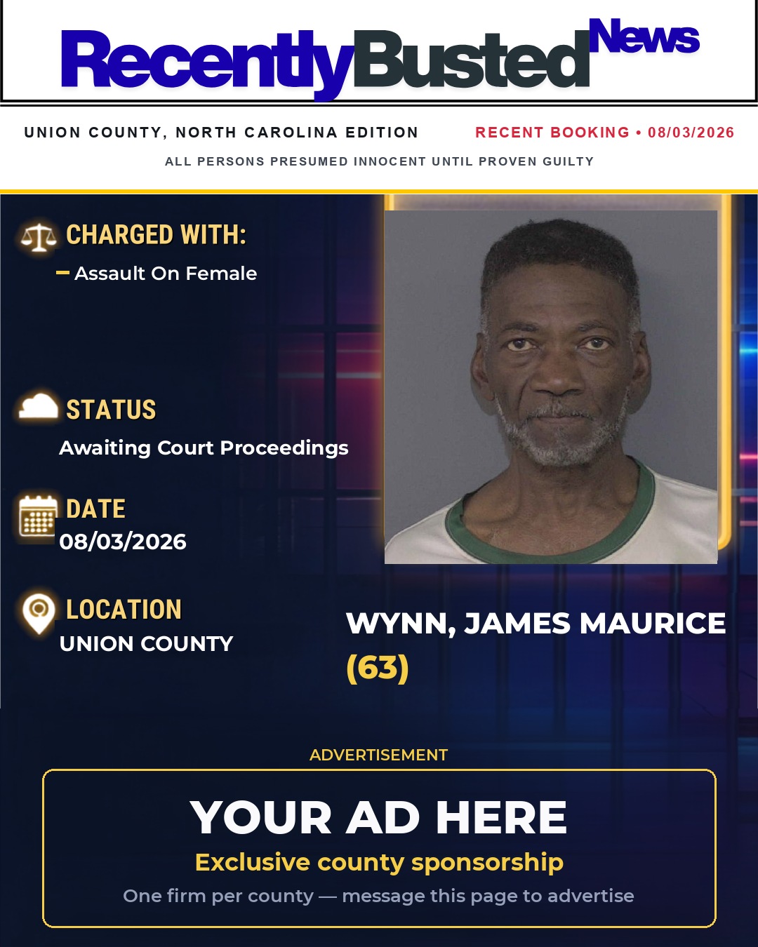 Arrest report - WYNN, JAMES MAURICE