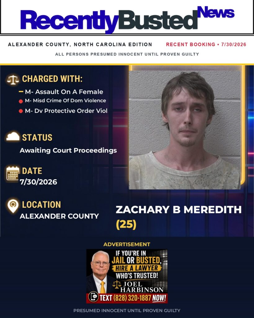 Arrest report โ ZACHARY B MEREDITH