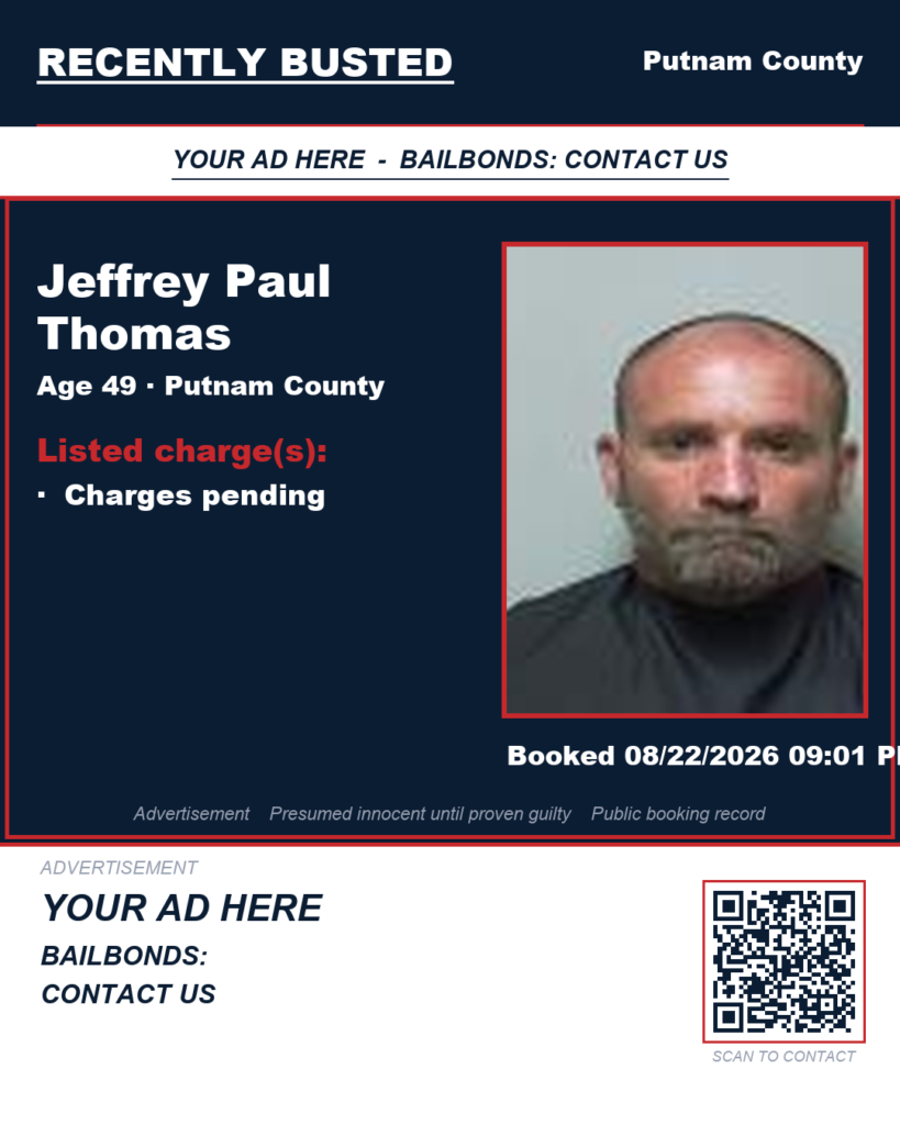 Jeffrey Paul Thomas — arrest record card, Florida Crime