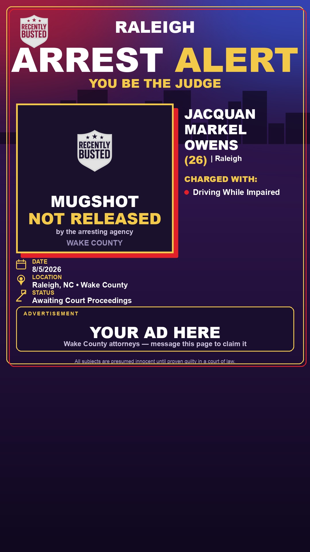 Arrest report - JACQUAN MARKEL OWENS