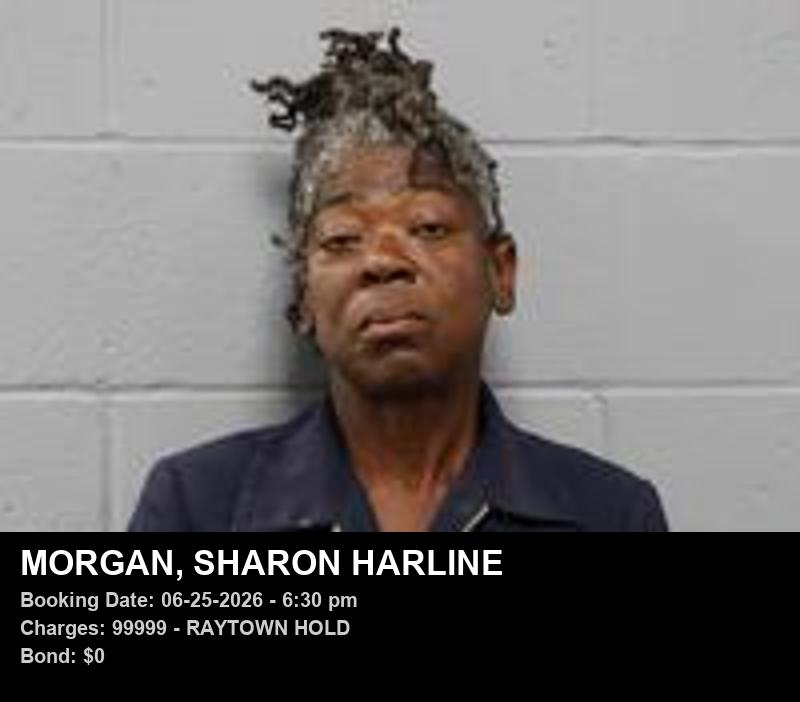 Arrest report - SHARON HARLINE MORGAN