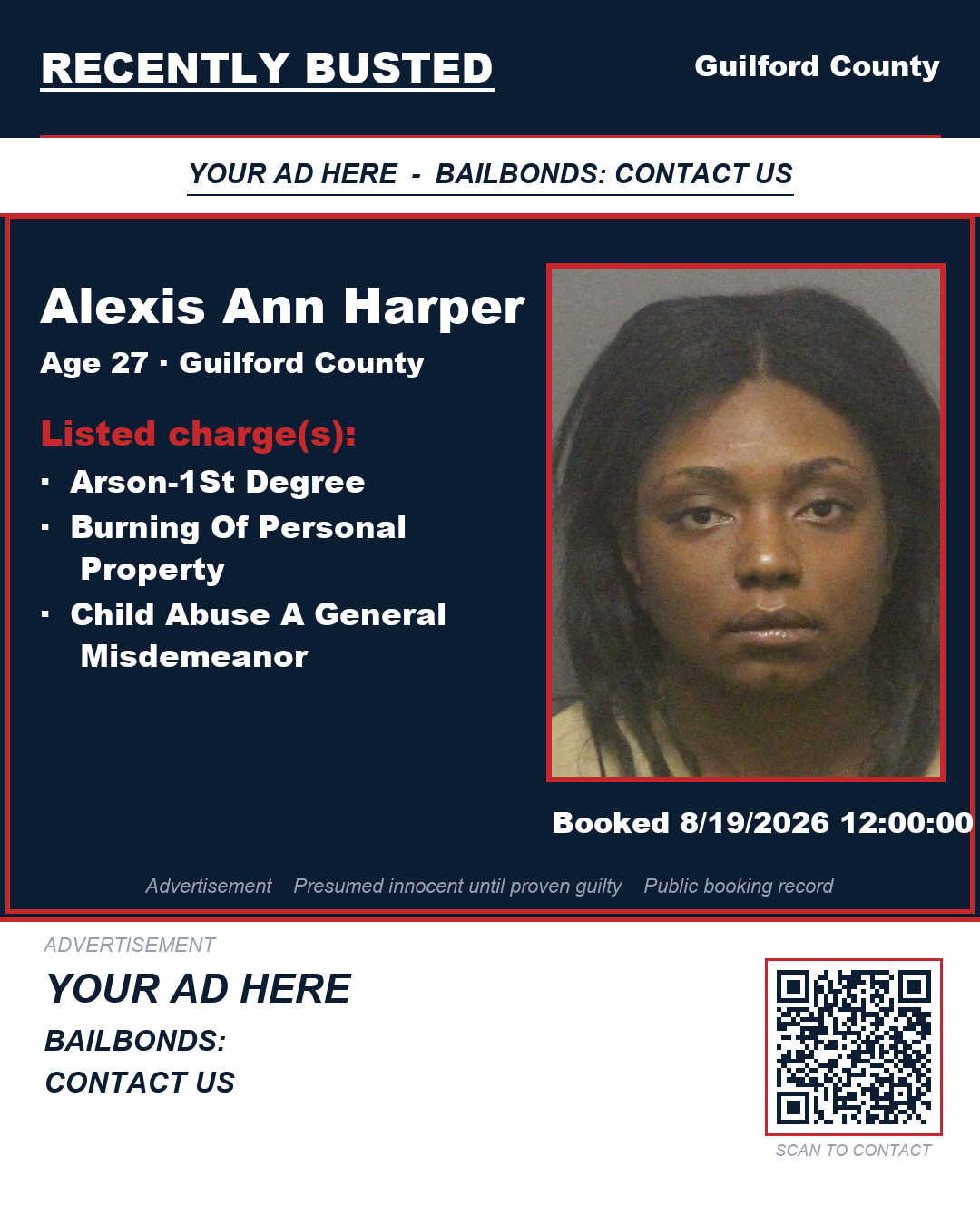 Arrest report - ALEXIS ANN HARPER