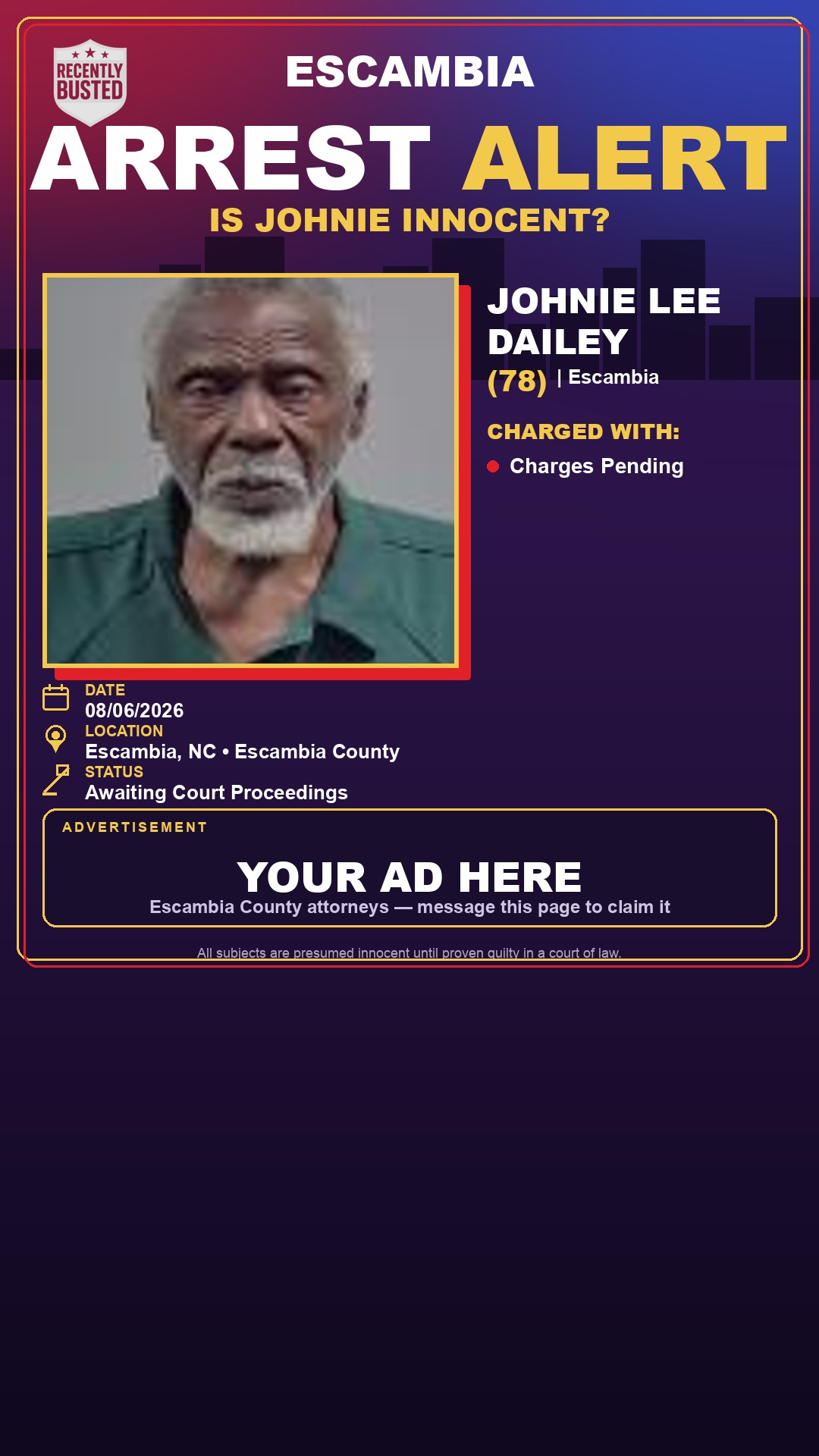 Arrest report - Johnie Lee Dailey