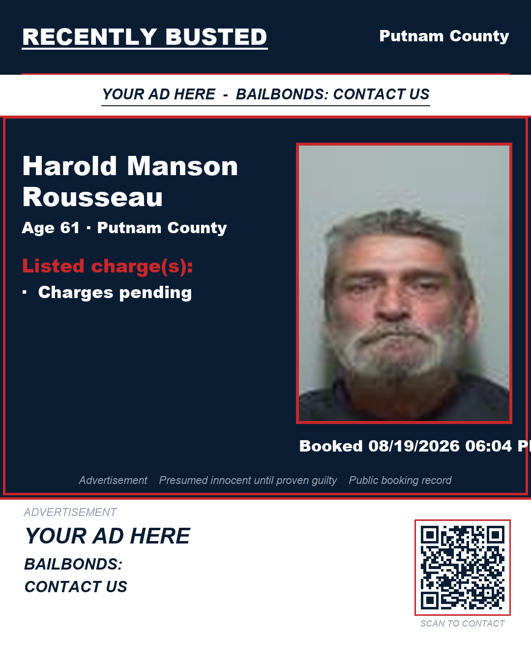 Arrest report - Harold Manson Rousseau