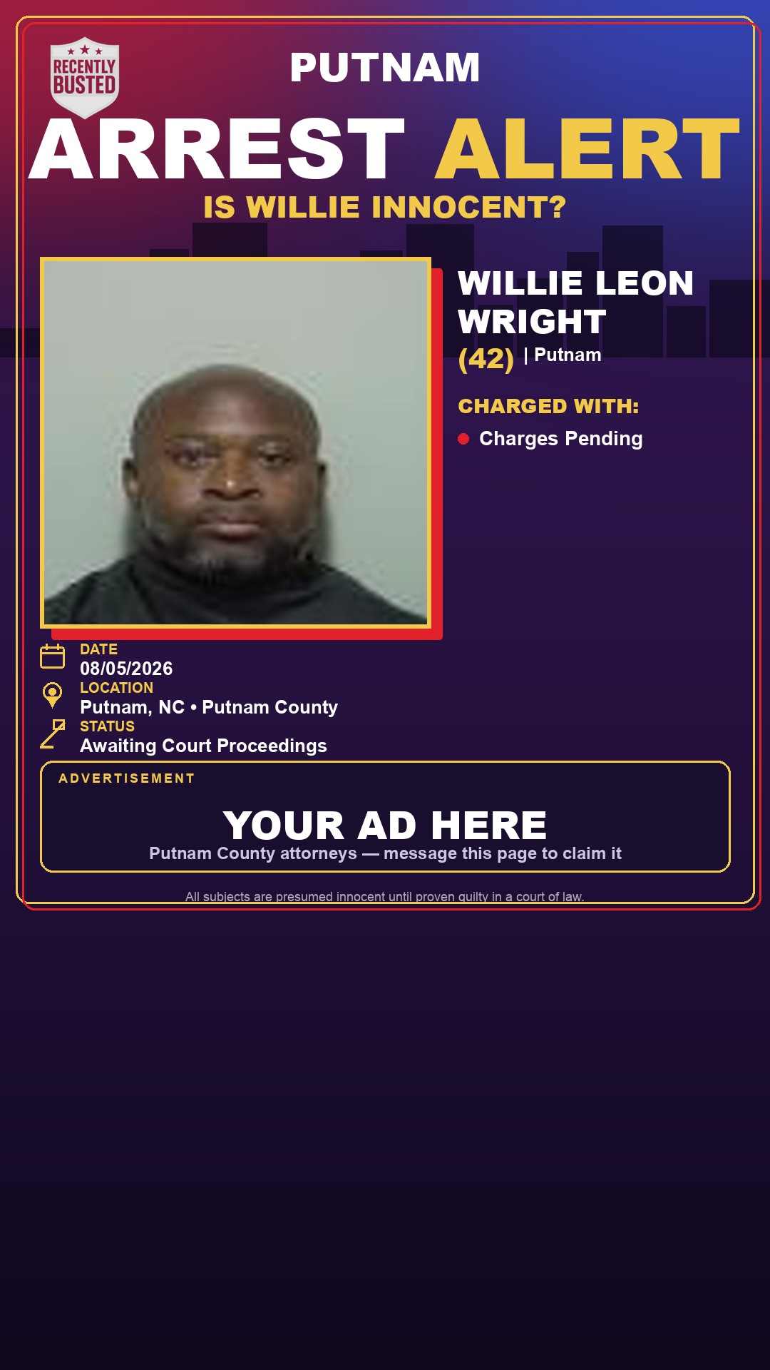 Arrest report - Willie Leon Wright