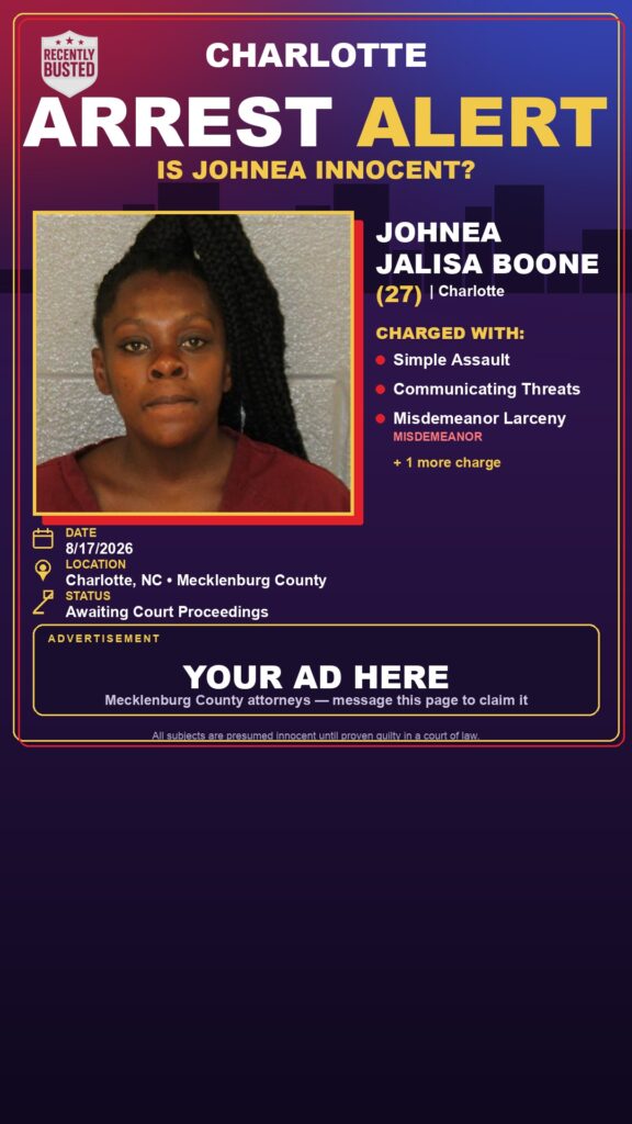 Arrest report - JOHNEA JALISA BOONE