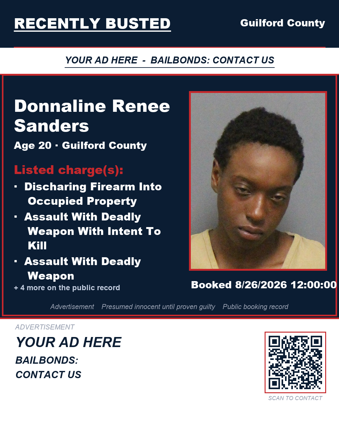 Arrest report - DONNALINE RENEE SANDERS