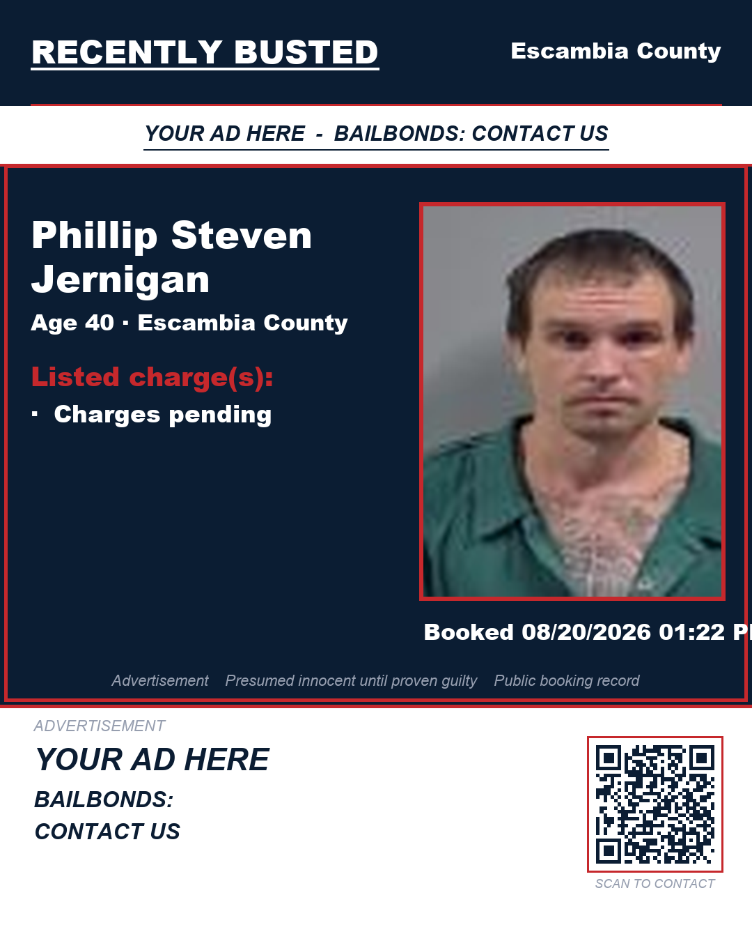 Arrest report - Phillip Steven Jernigan