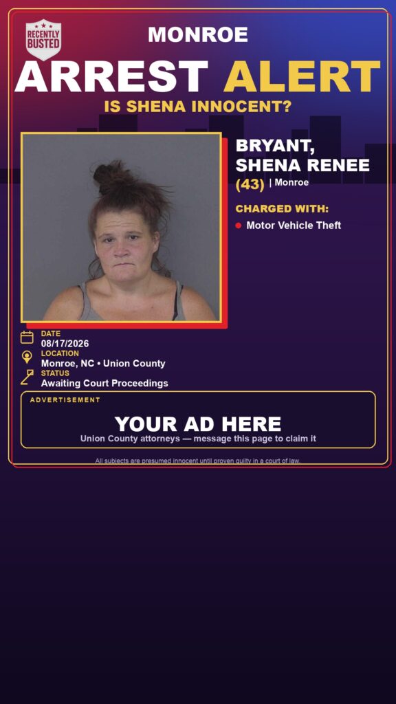 Arrest report - BRYANT, SHENA RENEE