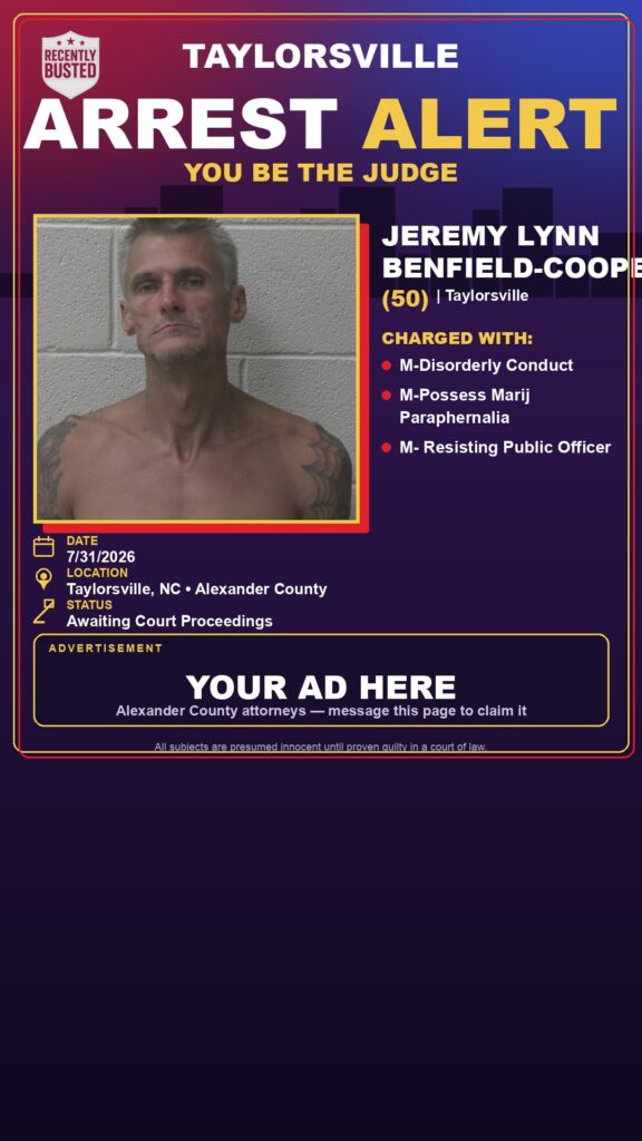 Arrest report - JEREMY LYNN BENFIELD-COOPER