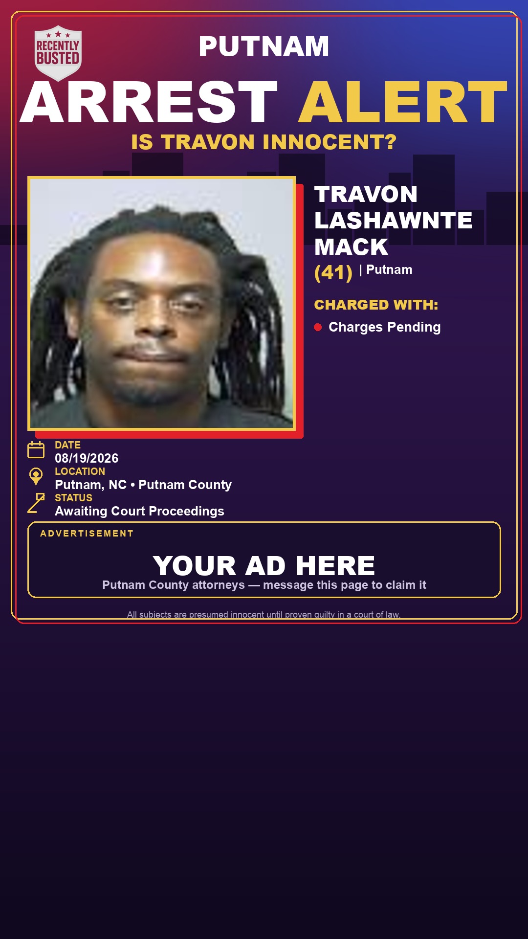 Arrest report - Travon Lashawnte Mack
