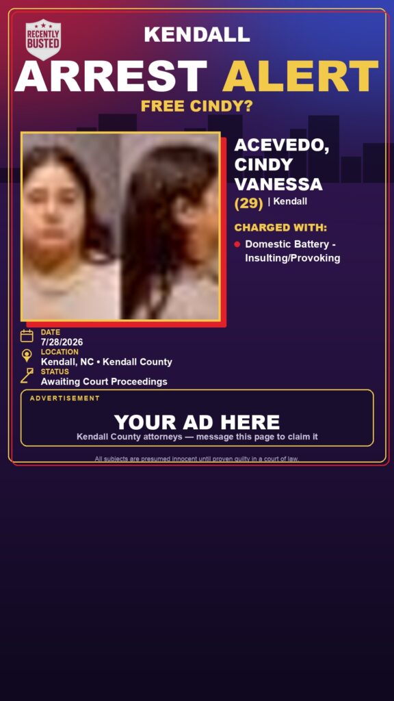 Arrest report — ACEVEDO, CINDY VANESSA