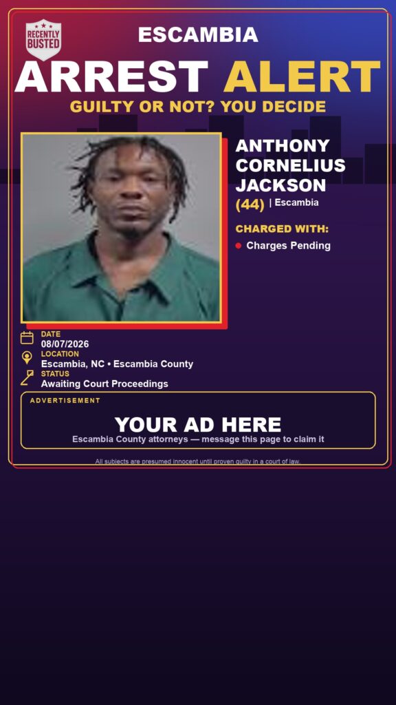 Anthony Cornelius Jackson — arrest record card, Florida Crime