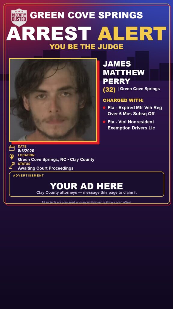 Arrest report — JAMES MATTHEW PERRY