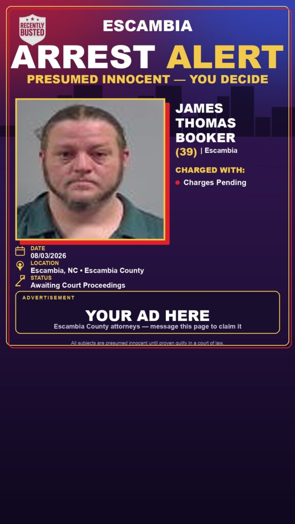 Arrest report - James Thomas Booker