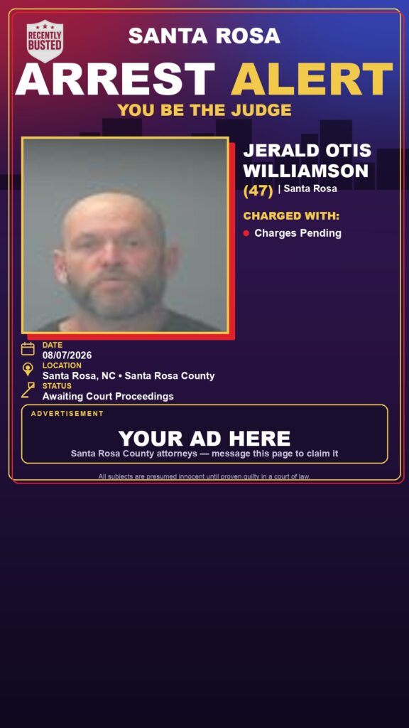 Jerald Otis Williamson — arrest record card, Florida Crime