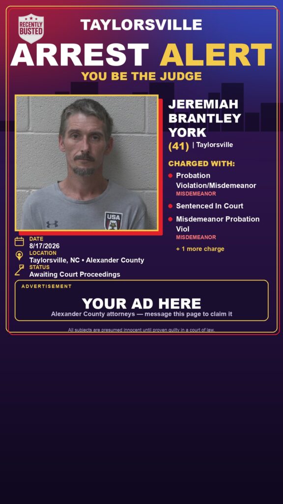 Arrest report — JEREMIAH BRANTLEY YORK