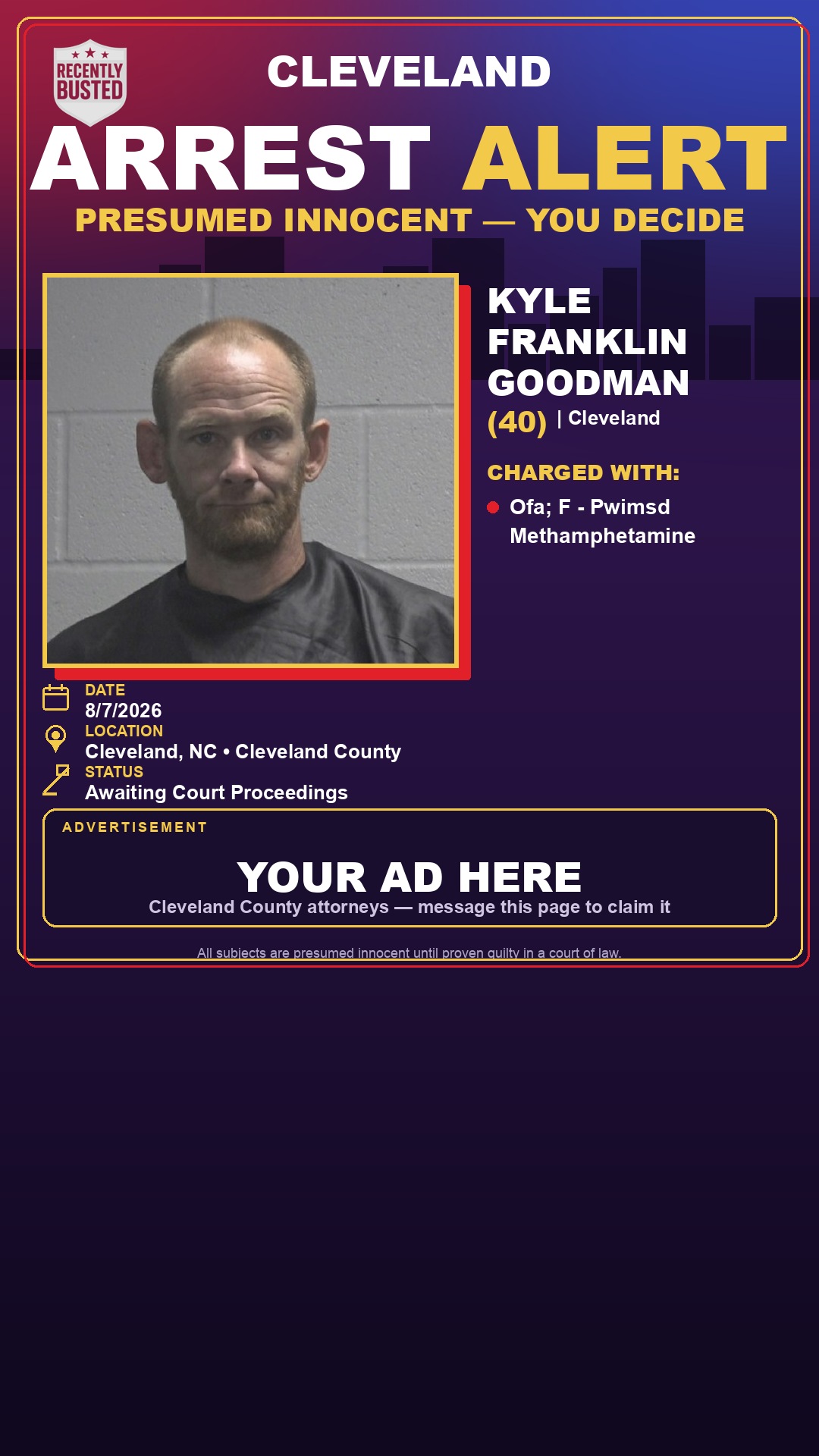 Arrest report - KYLE FRANKLIN GOODMAN