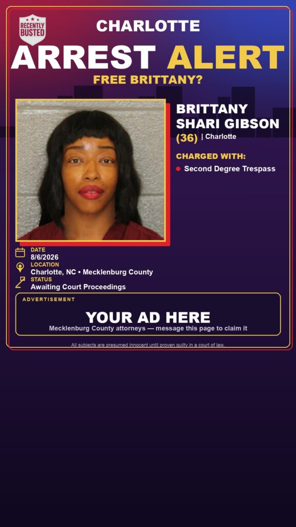 BRITTANY SHARI GIBSON — arrest record card, Mugshot Hottie