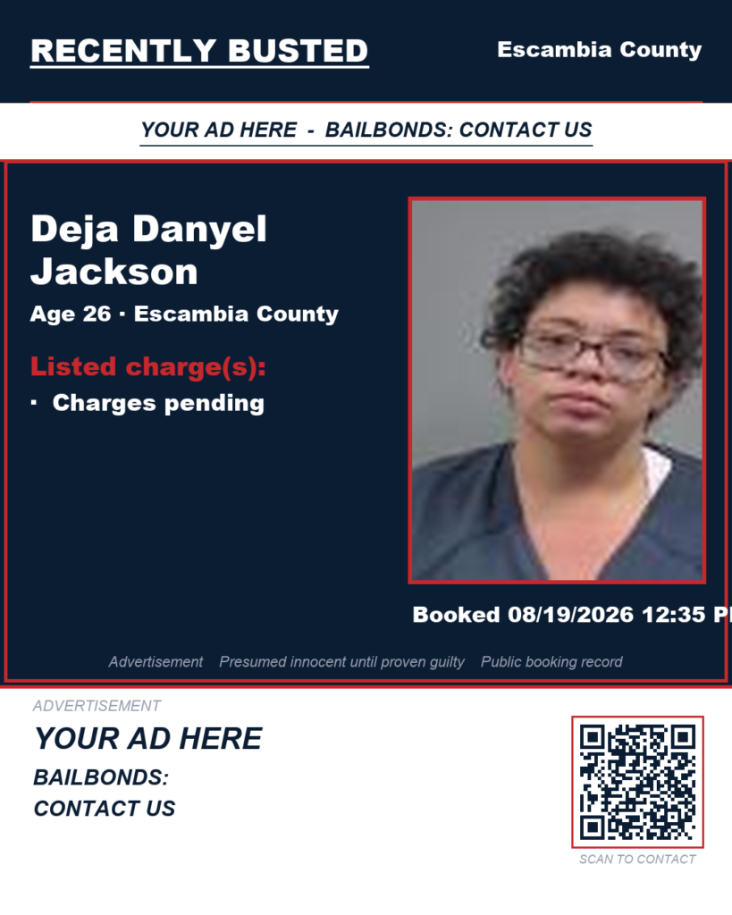 Deja Danyel Jackson — arrest record card, Florida Crime