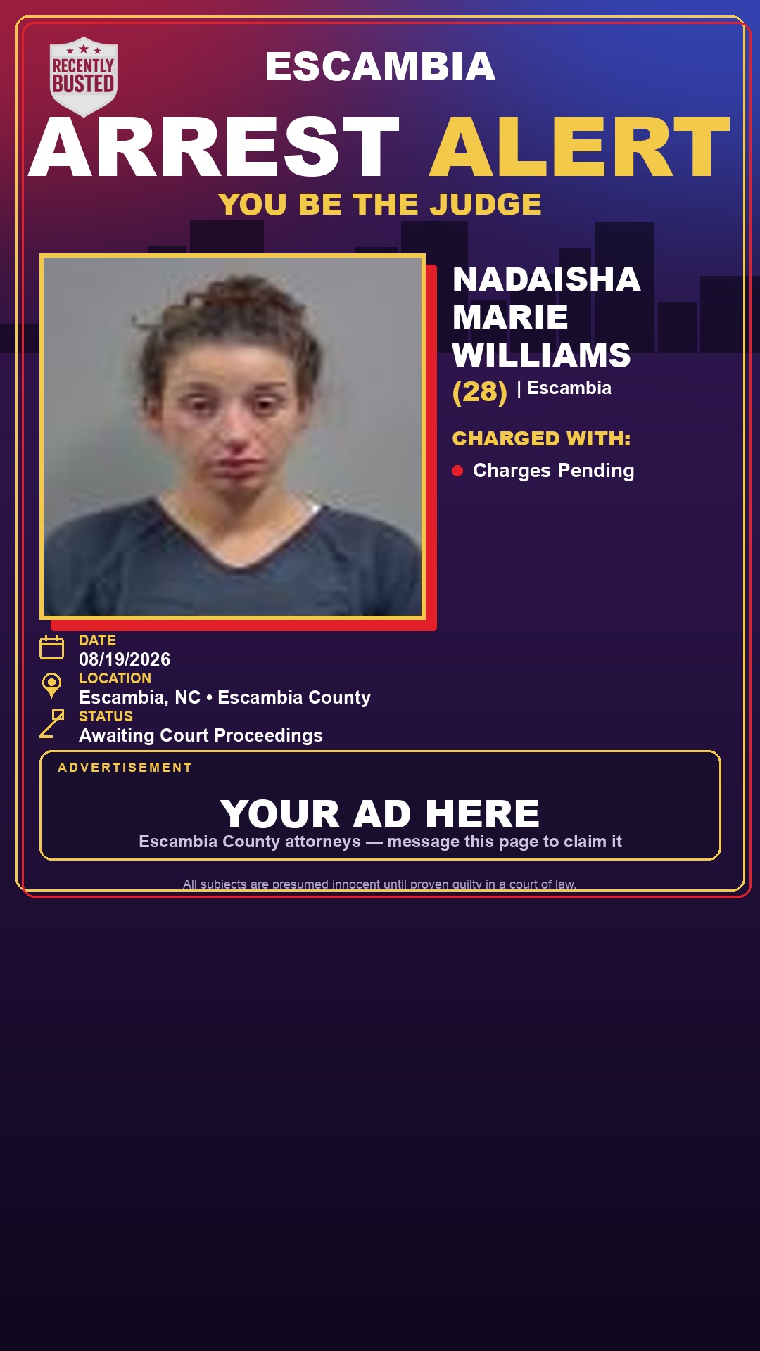 Arrest report - Nadaisha Marie Williams