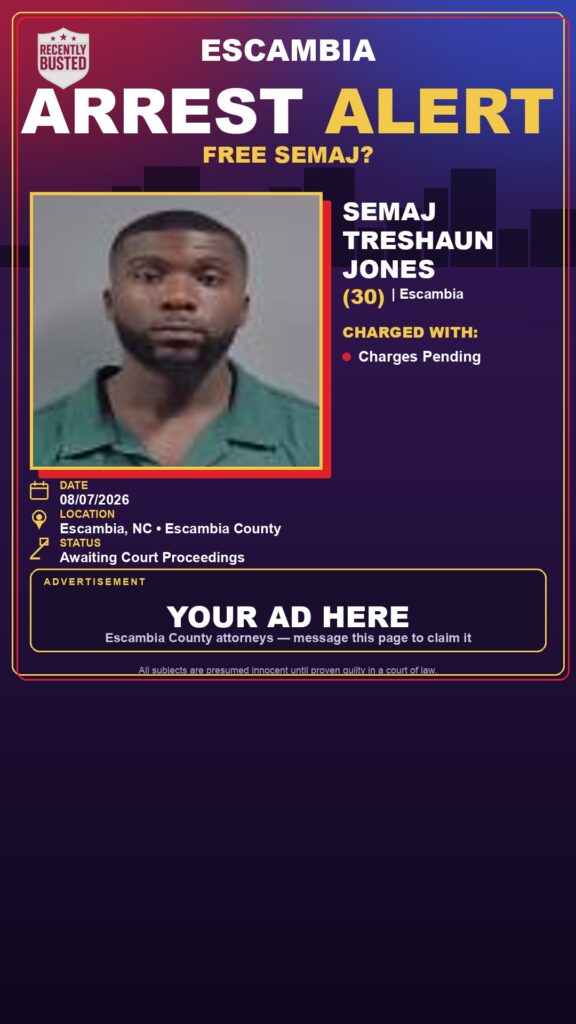 Semaj Treshaun Jones — arrest record card, Florida Crime