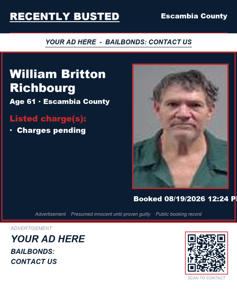 William Britton Richbourg — arrest record card, Florida Crime