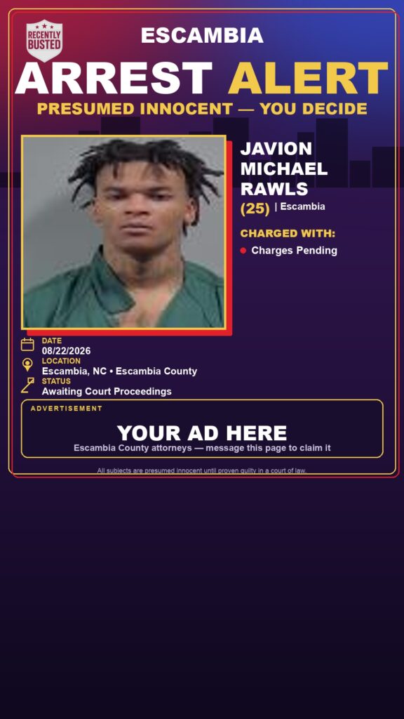 Javion Michael Rawls — arrest record card, Florida Crime