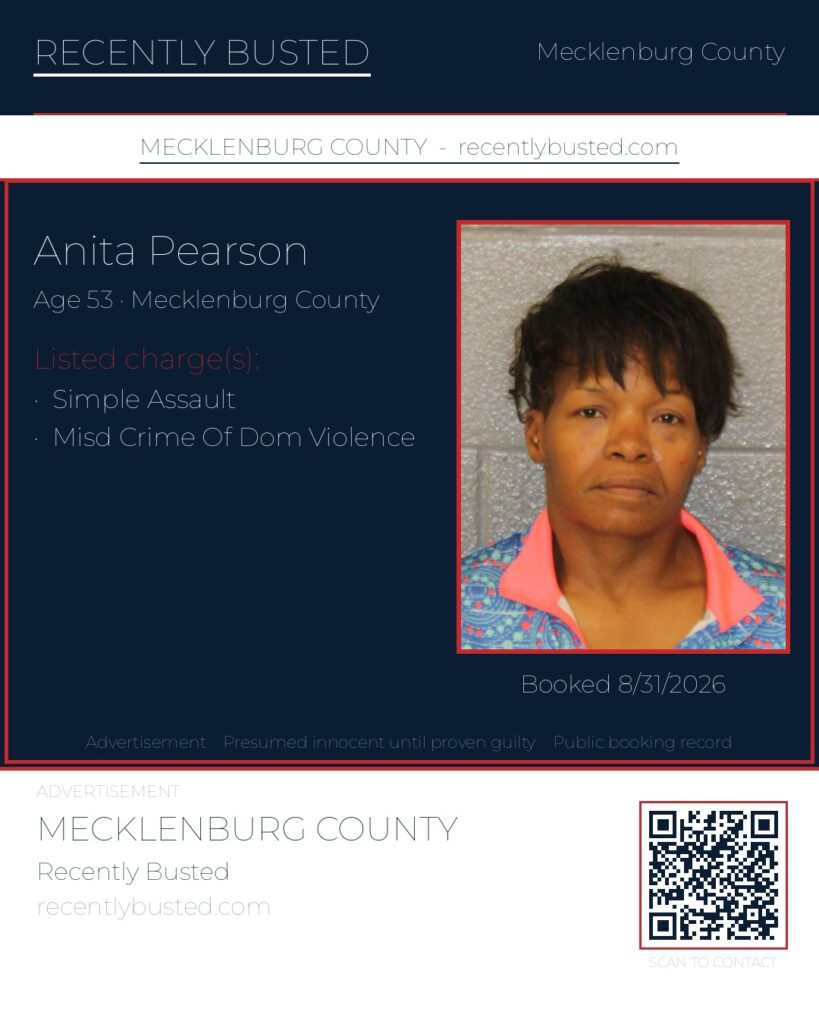 ANITA PEARSON — arrest record card, Mugshot Hottie