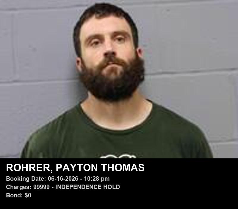 Arrest report - PAYTON THOMAS ROHRER