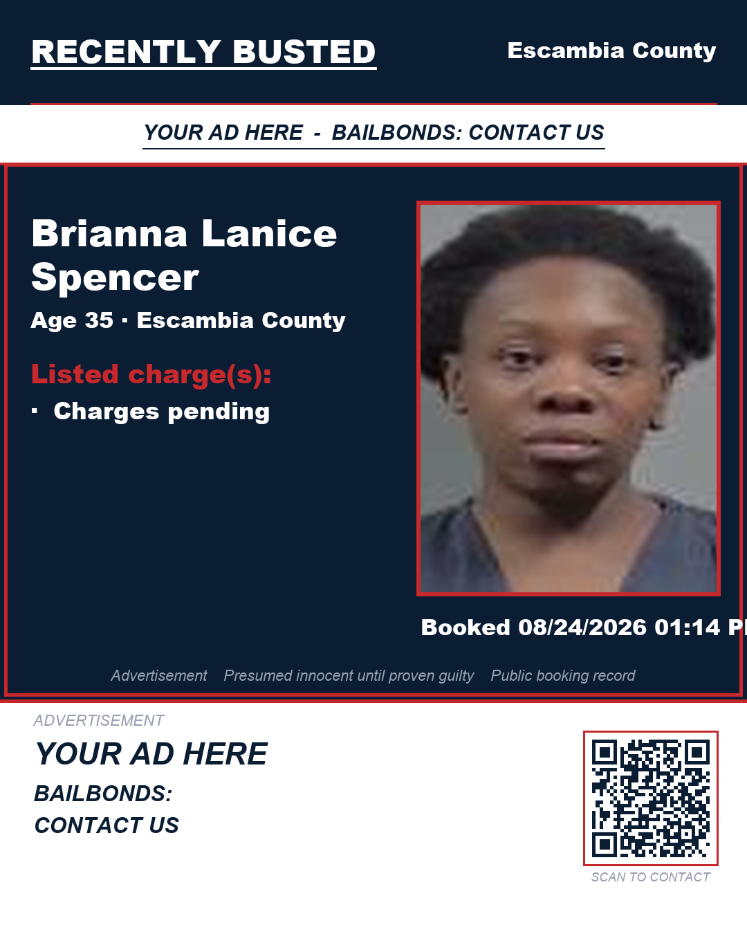 Arrest report - Brianna Lanice Spencer