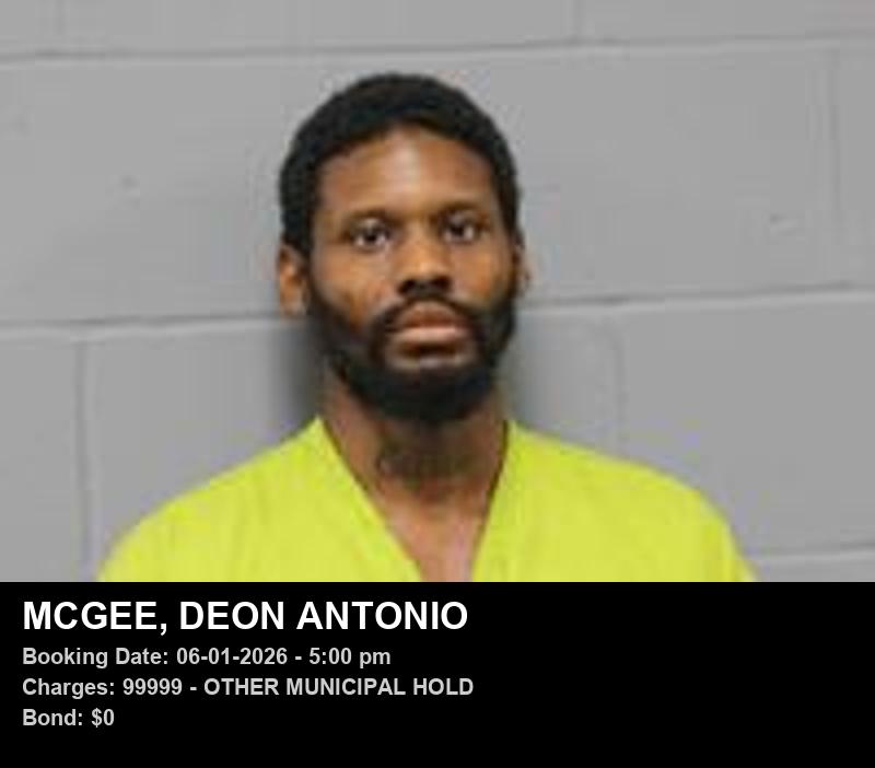 Arrest report - DEON ANTONIO MCGEE