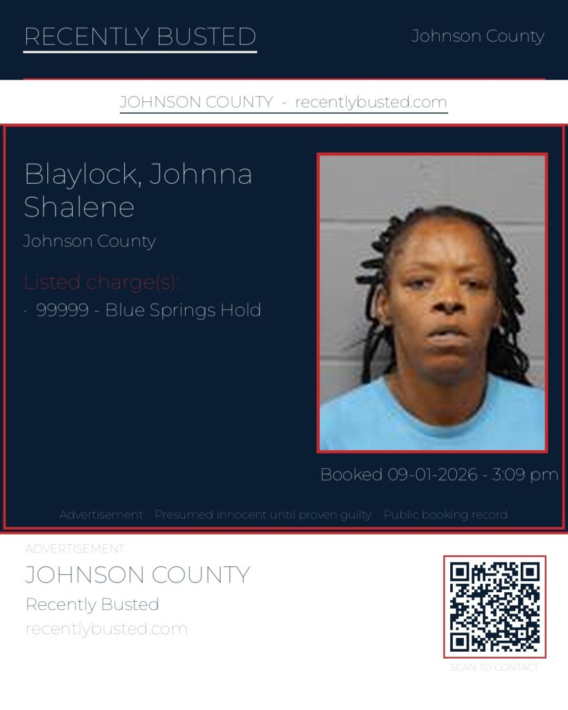 BLAYLOCK, JOHNNA SHALENE — arrest record card, Missouri