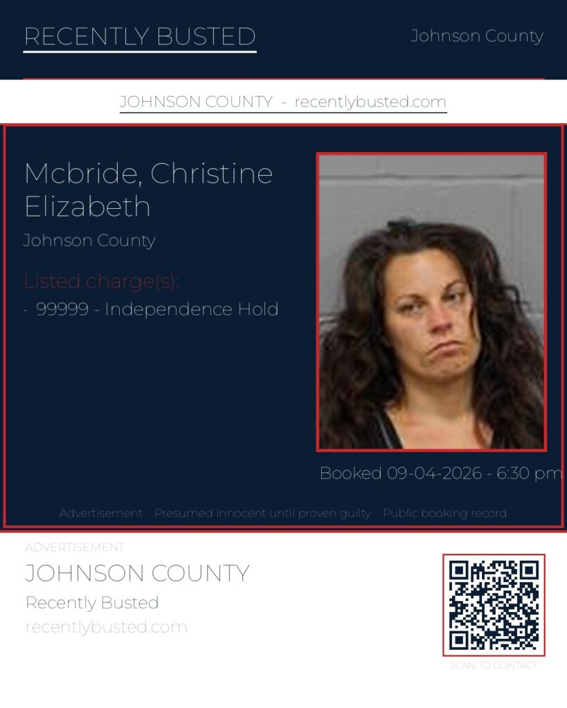 MCBRIDE, CHRISTINE ELIZABETH — arrest record card, Missouri
