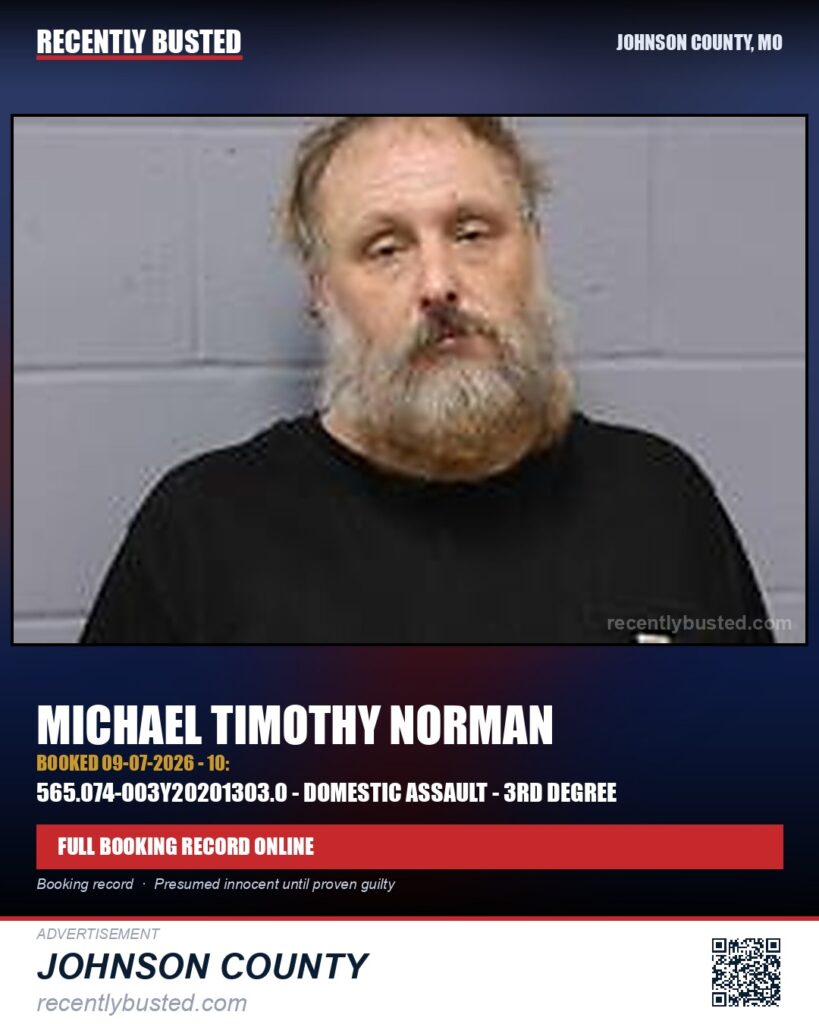 NORMAN, MICHAEL TIMOTHY — arrest record card, Missouri