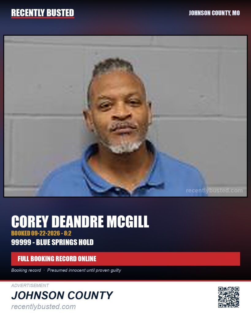 MCGILL, COREY DEANDRE — arrest record card, Missouri